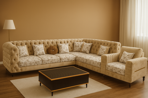 Floral Bliss Corner Sofa